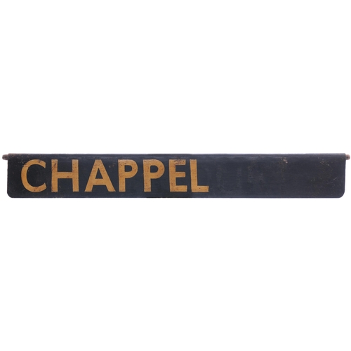 939 - Liverpool Street departure indicator plates, MANNINGTREE, CHAPPEL, HALESWORTH, SUDBURY, painted stee... 