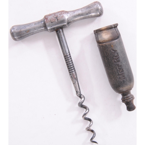 944 - Metropolitan Railway guard's whistle, MET RLY on the side, also an LT corkscrew. (2)