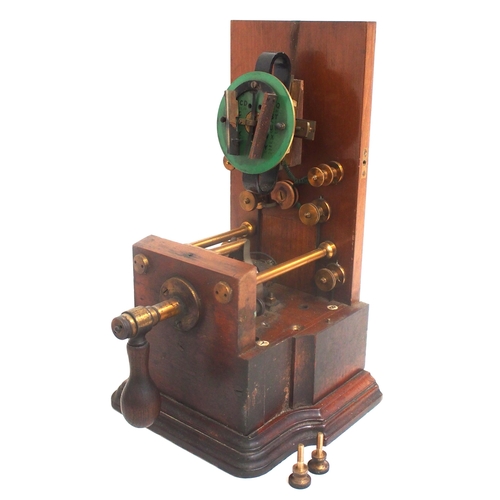 95 - GER speaking telegraph instrument, an old instrument with lower fancy moulding with nice patina, nee... 