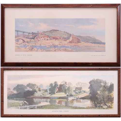 950 - Carriage prints, ECCLESTON FERRY, by Charles Knight, SANDSEND NEAR WHITBY, by Jack Merriott, framed ... 