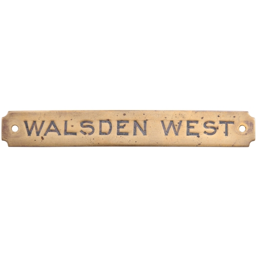 960 - L&YR instrument plate, WALSDEN WEST, from the Rochdale to Todmorden section of the Manchester and Le... 