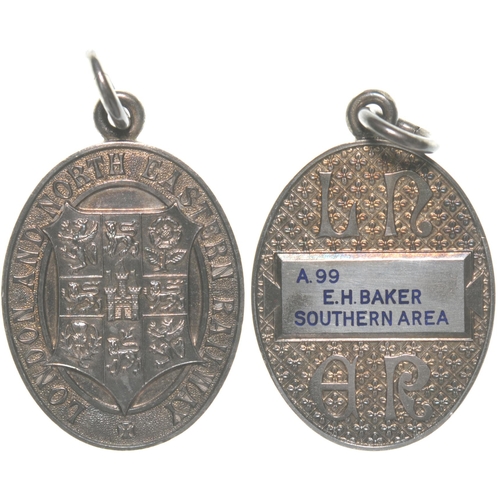 961 - Director's pass, LNER, E H Baker, Southern Area, silver, 1