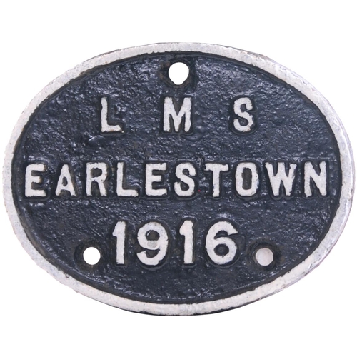 974 - Coach plates, LMS WOLVERTON 1914, LMS EARLESTOWN 1916, each cast iron, 5