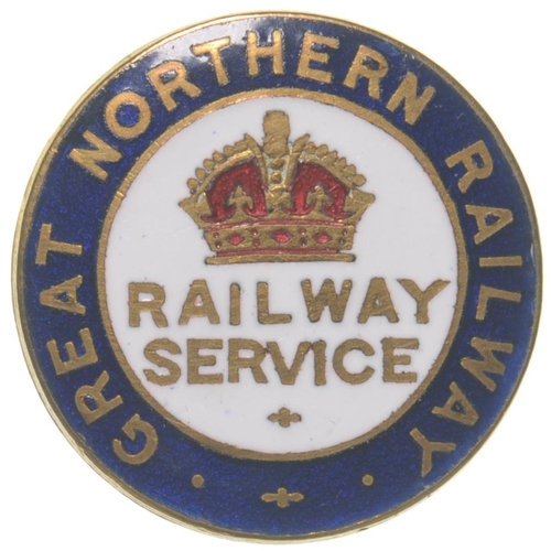 988 - GNR First World War Railway Service badge, by Bliss Brothers, brass/enamel.