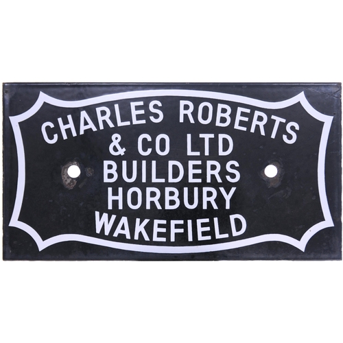 996 - Wagonplate, CHARLES ROBERTS & Co, BUILDERS, HORBURY WAKEFIELD, unusually enamel, 12