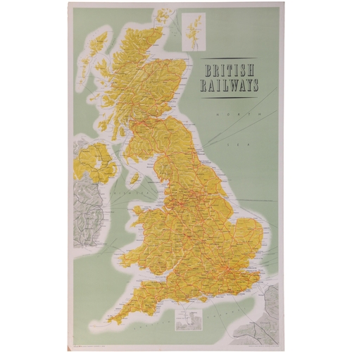 997 - BR double royal poster, GENERAL SYSTEM MAP 1962, green background. (P1904/62)