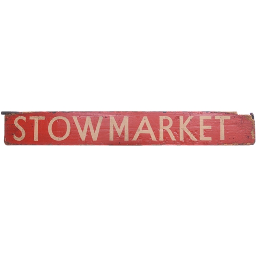 998 - Liverpool Street departure indicator plates, IPSWICH, NORWICH, CLACTON, STOWMARKET, painted wood wit... 