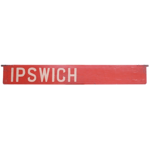 998 - Liverpool Street departure indicator plates, IPSWICH, NORWICH, CLACTON, STOWMARKET, painted wood wit... 