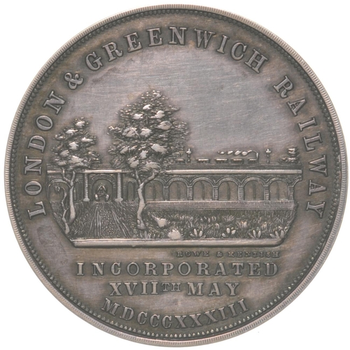 101 - A London and Greenwich Railway director's ticket depicting a train on the viaduct, silver 1½