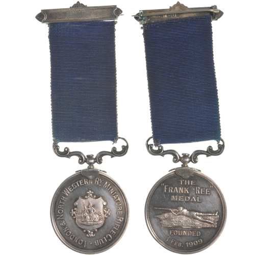 105 - An LNWR award, LONDON & NORTH WESTERN RY MINIATURE RIFLE CLUB, THE FRANK REE MEDAL, FOUNDED 1 FEB 19... 