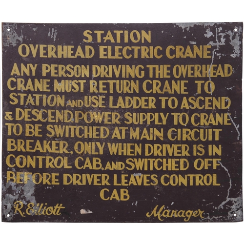 111 - An instruction notice from Cardiff General station relating to the operation of an overhead electric... 