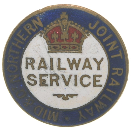 119 - A Midland and Great Northern Railway Joint Committee first world war RAILWAY SERVICE badge, by J Wyl... 