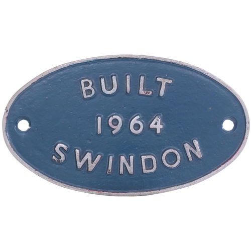 120 - A worksplate, BUILT 1964 SWINDON, from a BR Class 14. Those built at Swindon in 1964 were D9500-24. ... 