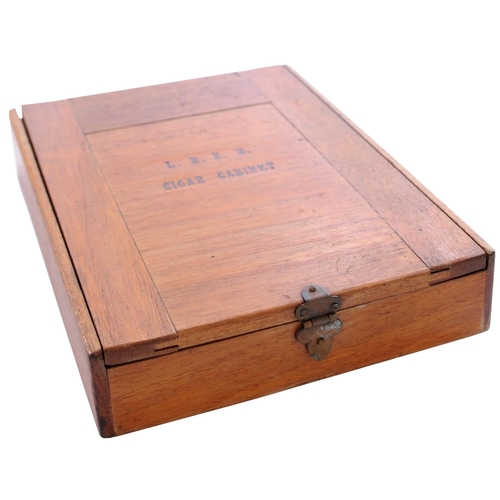 121 - An LNER Cuban cigar box, as used in restaurant cars and hotels, wooden, 8