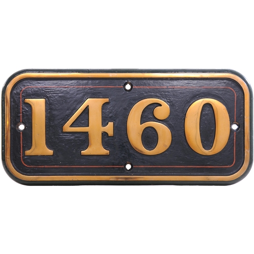 124 - A GWR cabside numberplate, 1460, from a Collett 0-4-2T No 4860 built at Swindon in February 1936 and... 