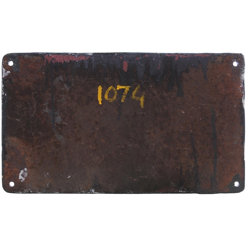 136 - An Indian Railways cabside numberplate, 3540, YG (letters in Hindi script), from a metre gauge 2-8-2... 