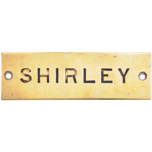 15 - A GWR signal box shelf plate, SHIRLEY, from the North Warwickshire line between Birmingham and Strat... 