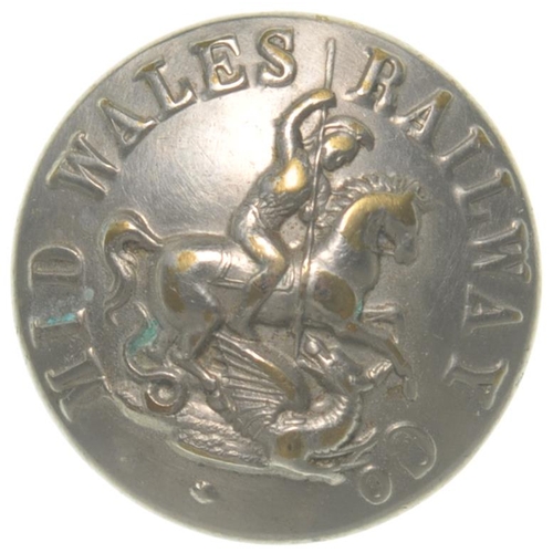 166 - A Mid Wales Railway uniform button, nickel, …ž