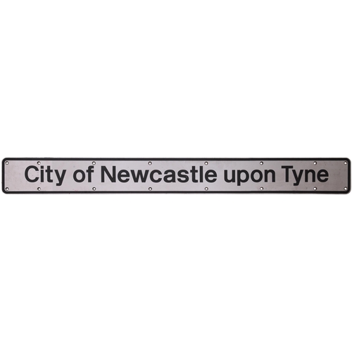 174 - A nameplate, CITY OF NEWCASTLE UPON TYNE, from HST power car No 43113. Originally named at Newcastle... 