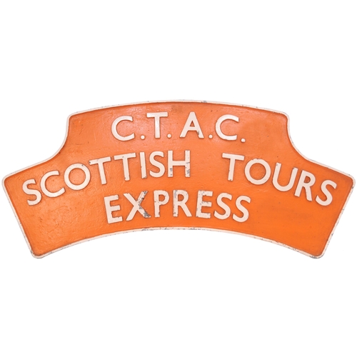 180 - A headboard, C.T.A.C. SCOTTISH TOURS EXPRESS, Cast aluminium, 40½