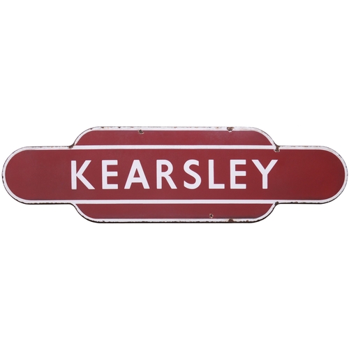 183 - A BR(M) totem sign, KEARSLEY, (f/f), the station between Clifton Junction and Bolton on the Manchest... 