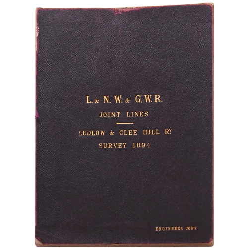 194 - A set of LNW and GWR Joint Lines coloured plans, LUDLOW & CLEE HILL RAILWAY, SURVEY, 1894, showing C... 