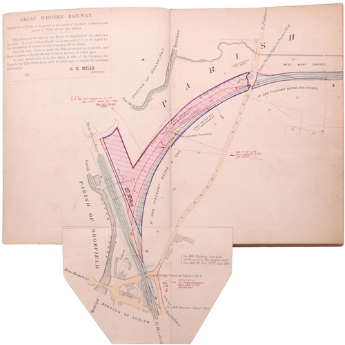 194 - A set of LNW and GWR Joint Lines coloured plans, LUDLOW & CLEE HILL RAILWAY, SURVEY, 1894, showing C... 