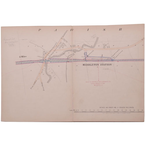 194 - A set of LNW and GWR Joint Lines coloured plans, LUDLOW & CLEE HILL RAILWAY, SURVEY, 1894, showing C... 