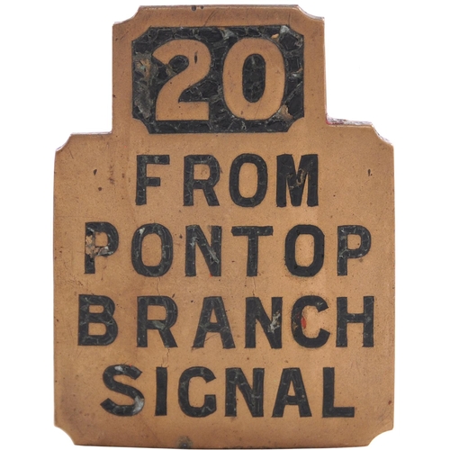 2 - A North Eastern Railway Stevens signal lever plate, 20 FROM PONTOP BRANCH SIGNAL, (County Durham), e... 