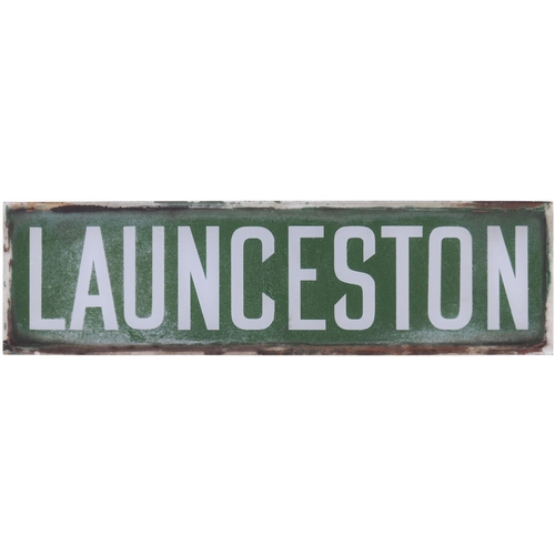 213 - A southern Railway station name sign, LAUNCESTON, from the Okehampton to Padstow route which closed ... 