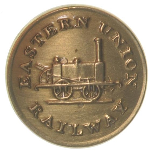 217 - An Eastern Union Railway uniform button. The company opened in 1846 and leased its line to the Easte... 