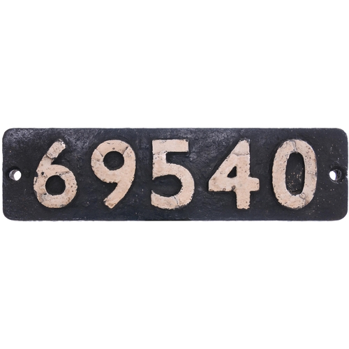 22 - A smokebox numberplate, 69540, from a GNR N2 Class 0-6-2T No 1761 built by the North British Locomot... 