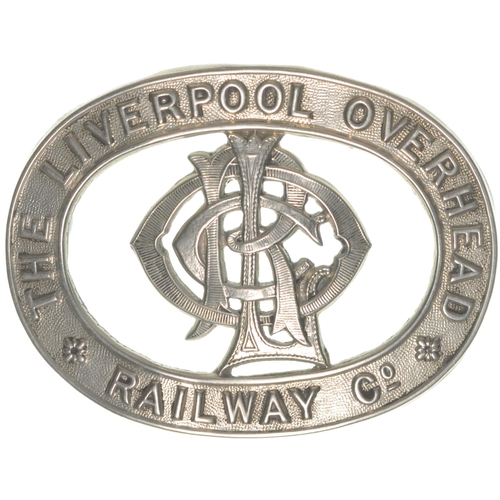 226 - A Liverpool Overhead Railway cap badge, nickel, 2¾