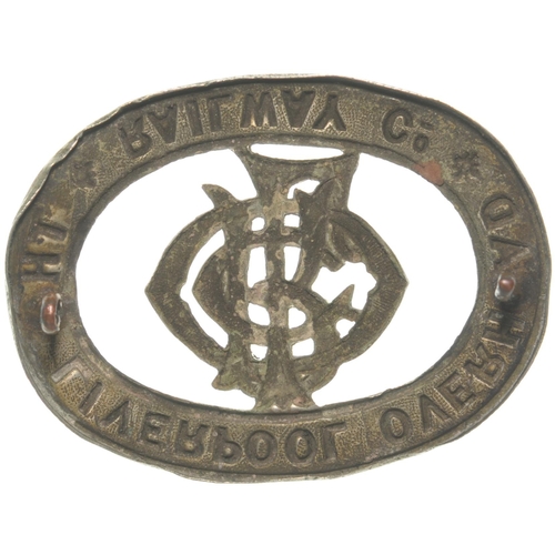 226 - A Liverpool Overhead Railway cap badge, nickel, 2¾