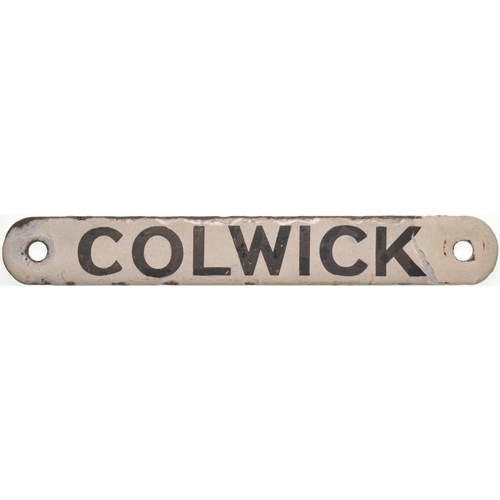 23 - An LNER shedplate, COLWICK, situated east of Nottingham, enamel, length 10