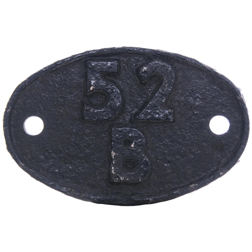 231 - A shedplate, 52B, Heaton (1948-June 1967). The front repainted. (Postage Band: C)