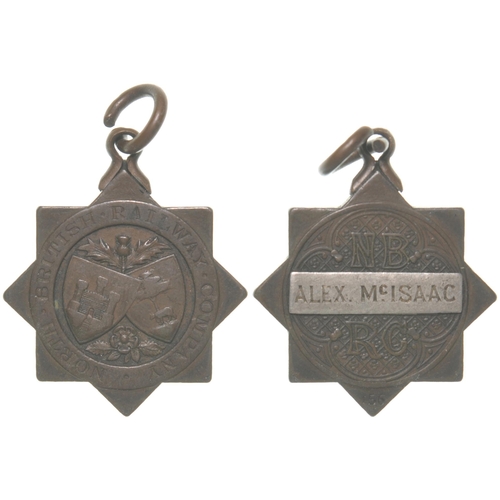 249 - A director's pass, NORTH BRITISH RAILWAY COMPANY, ALEX McISSAC, brass/silver, 1¼ diameter. (Postage ... 