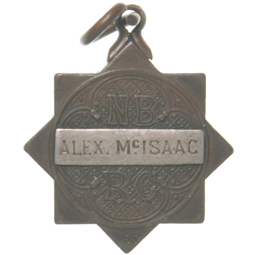 249 - A director's pass, NORTH BRITISH RAILWAY COMPANY, ALEX McISSAC, brass/silver, 1¼ diameter. (Postage ... 