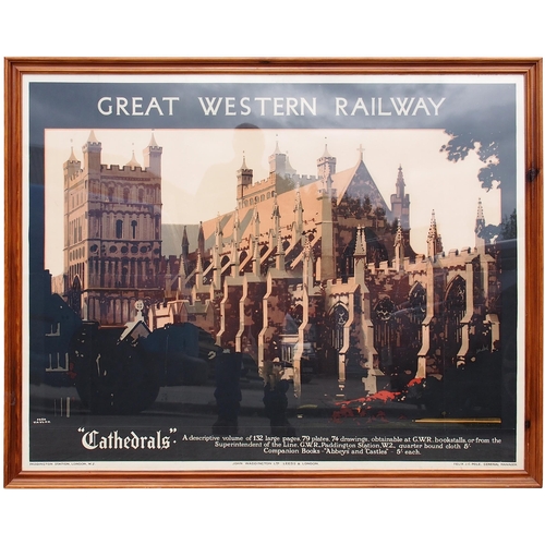 251 - A GWR quad royal poster, CATHEDRALS, by Fred Taylor, framed and ready to hang on your wall, overall ... 