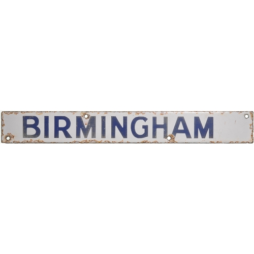 252 - A Southern Railway destination plate from the Brighton departure indicator, BIRMINGHAM. Trains such ... 