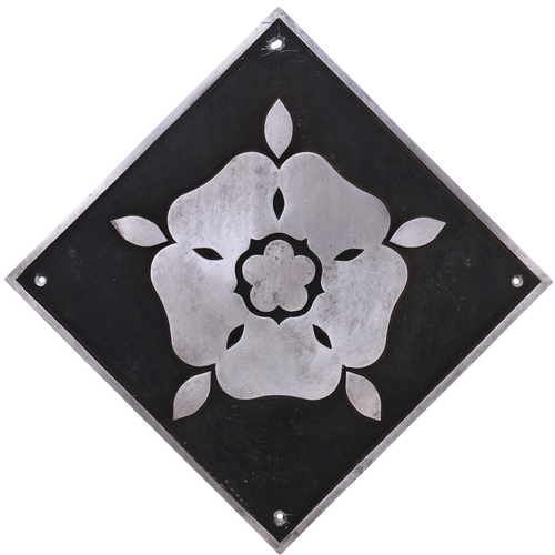 255 - A depot plaque, TINSLEY, featuring the Yorkshire Rose, cast aluminium, 17¾