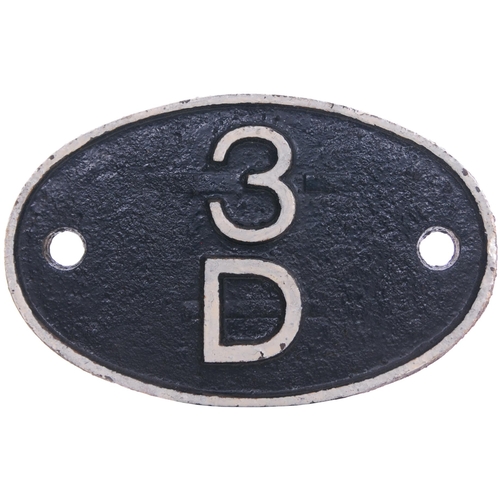 268 - An LMS shedplate, 3D, Aston (1935-June 1960). Repainted. (Postage Band: C)