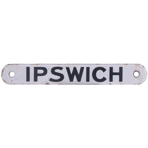 27 - An LNER shedplate, IPSWICH, enamel, length 9¾