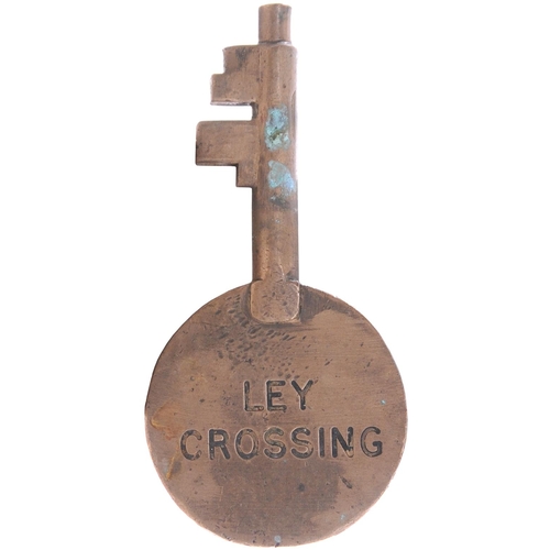 278 - A ground frame key, LEY CROSSING, (engraved brass), an occupation crossing between Gloucester and Ly... 