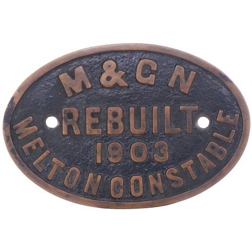 28 - A worksplate, M&GN REBUILT 1903, MELTON CONSTABLE. Although the M&GN only built 19 locomotives, they... 