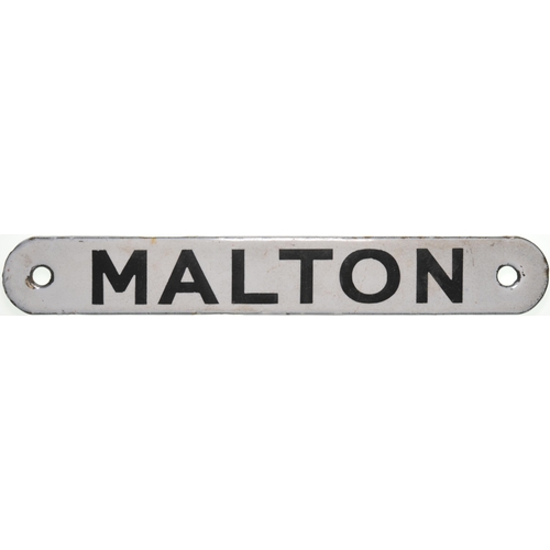 289 - An LNER shedplate, MALTON, a small North Yorkshire Shed, enamel, length 10