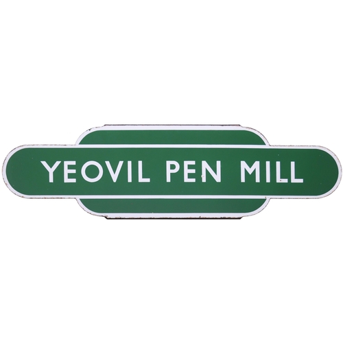 298 - A BR(S) totem sign, YEOVIL PEN MILL, (h/f), from the Castle Cary to Weymouth route. Excellent colour... 