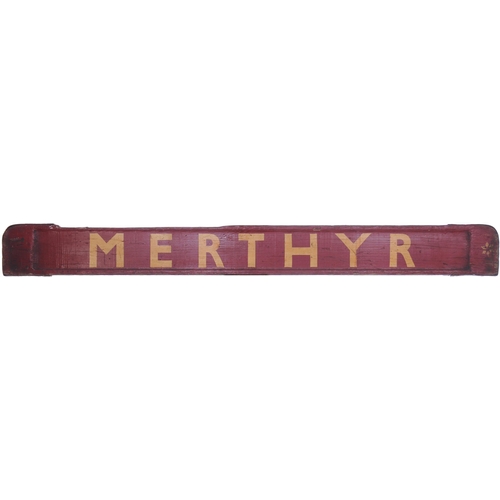 3 - A BR(W) small carriage board, ABERGAVENNY JUNCTION - MERTHYR, from the Heads of the Valleys route wh... 