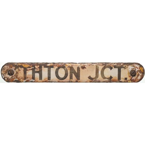 305 - An LNER shedplate for Thornton Junction, THTON JCT, enamel, length 10