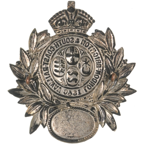 31 - An LBSCR Police helmet badge, LONDON BRIGHTON & SOUTH  COAST RAILWAY 110, nickel, 3¼